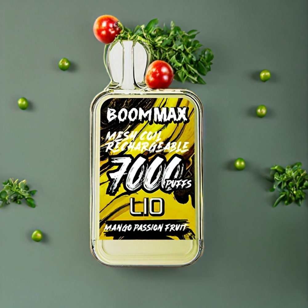 Suomi tukku LIO BOOM MAX 7000 Puffs Disposable Vape Mango-Passionfruit 15ml 50mg 650mAh Type-C