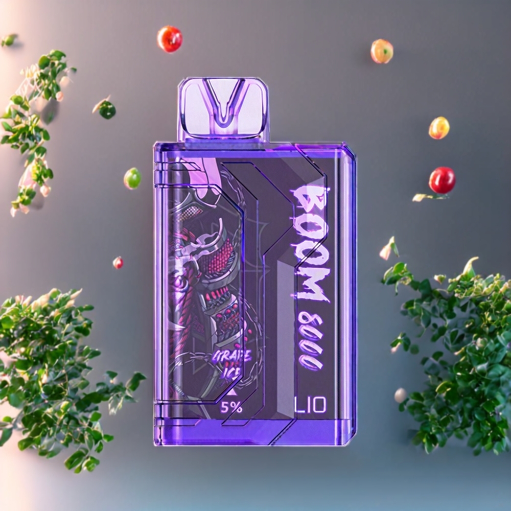 Suomi tukku LIO BOOM PRO 8000 Puffs - 15ml 5% Nikotiinia, 650mAh Type-C - Viinijää Disposable Vape