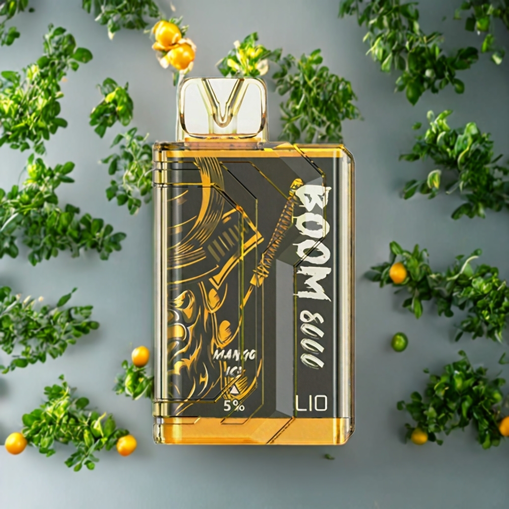 Suomi tukku LIO BOOM PRO 8000 Puffs Disposable Vape Mango Ice 15ml 5% Mesh Coil Type-C Charging