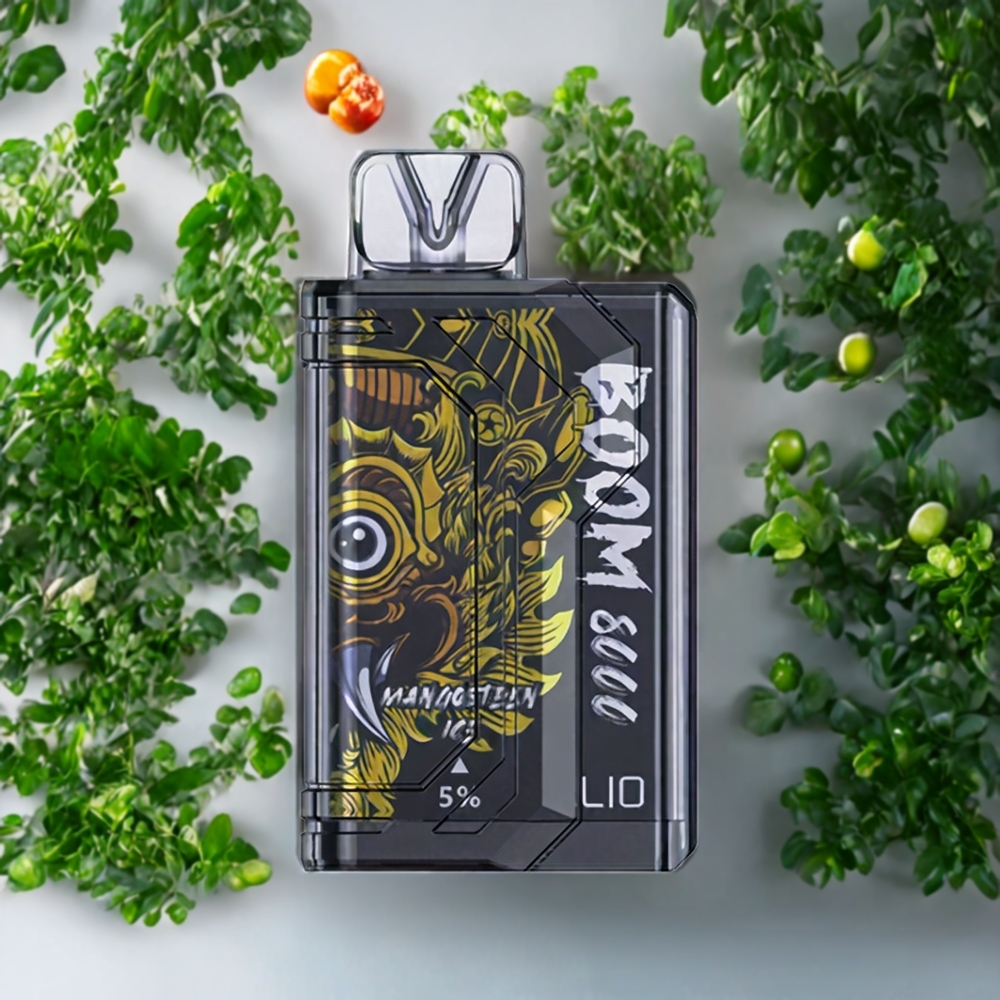 Suomi tukku LIO BOOM PRO 8000 Puffs Disposable Vape Mangosteen Ice 15ml 5% Nikotiinia Type-C Lataus 650mAh Mesh Coil
