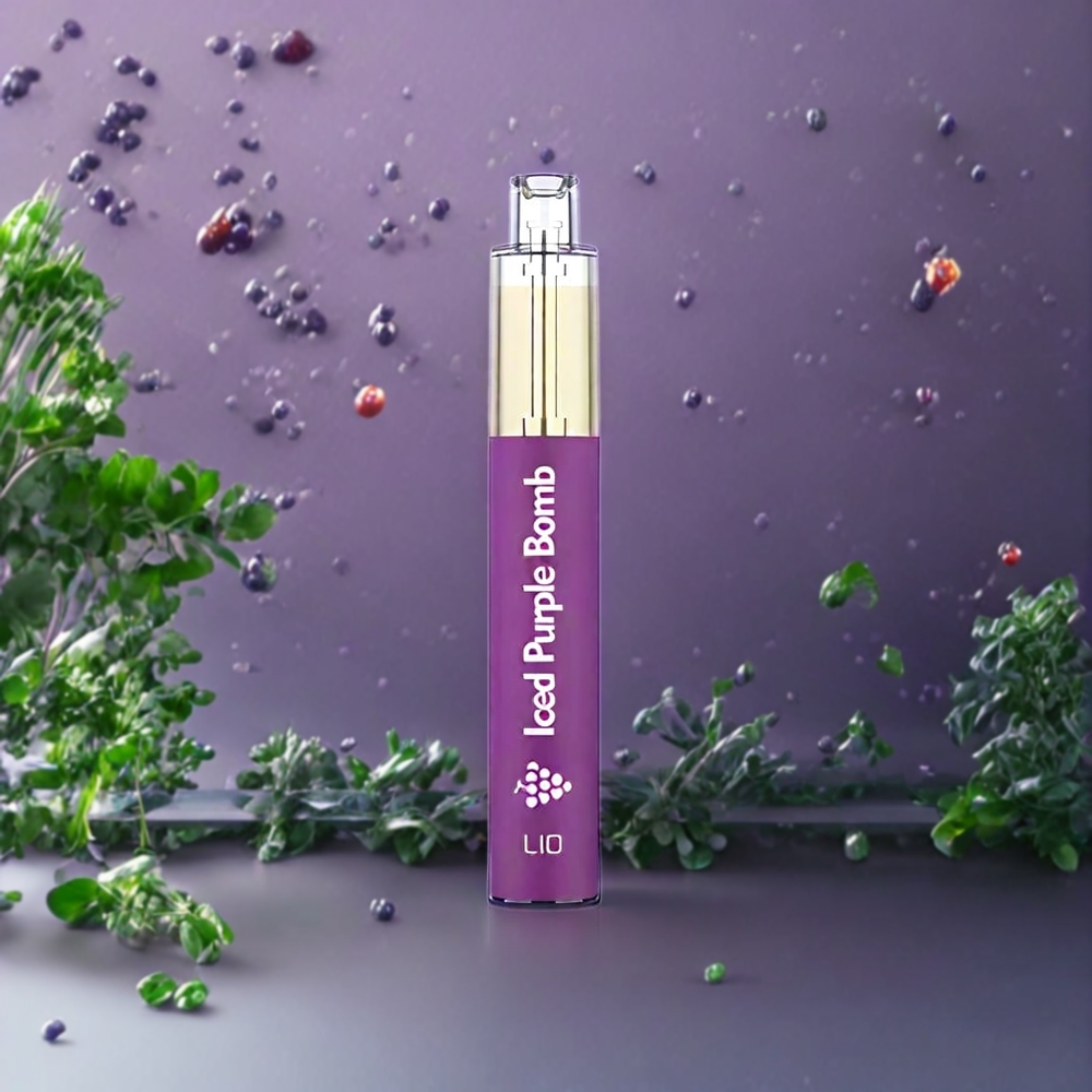 Suomi tukku LIO BEE Disposable Vape 16mm 650mAh 3.5ml Jääpurppura Pommi Suomi tukku LIO BEE Disposable Vape 18mm 1000mAh 5.0ml