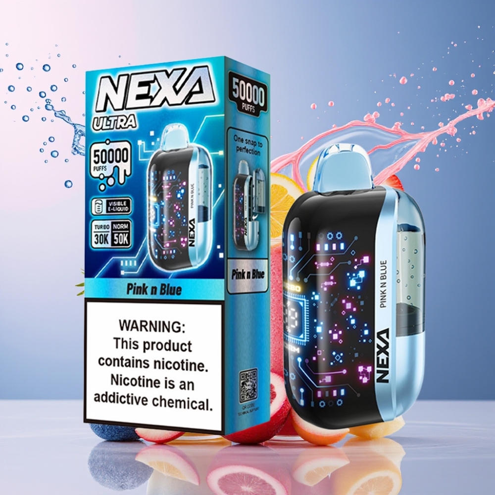 NEXA Ultra 50K Suomi Tukku 20ml/800mAh 5% Nikotiinia 0.9ohm Dual Mesh - Vaaleanpunainen ja Sininen
