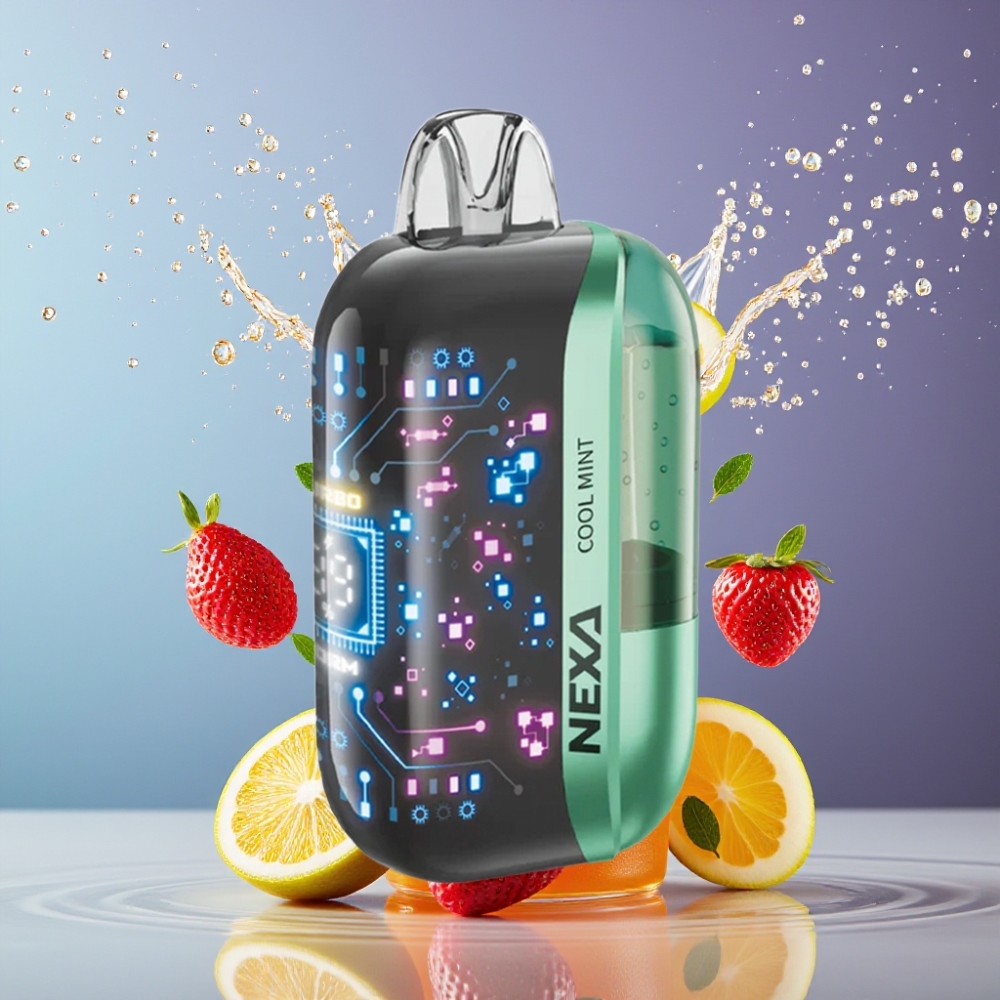 Suomi tukku NEXA Ultra 50K Disposable Vape 20ml 50000 Puffs 5% Nicotine Cool Mint Type-C 3D Curved Screen