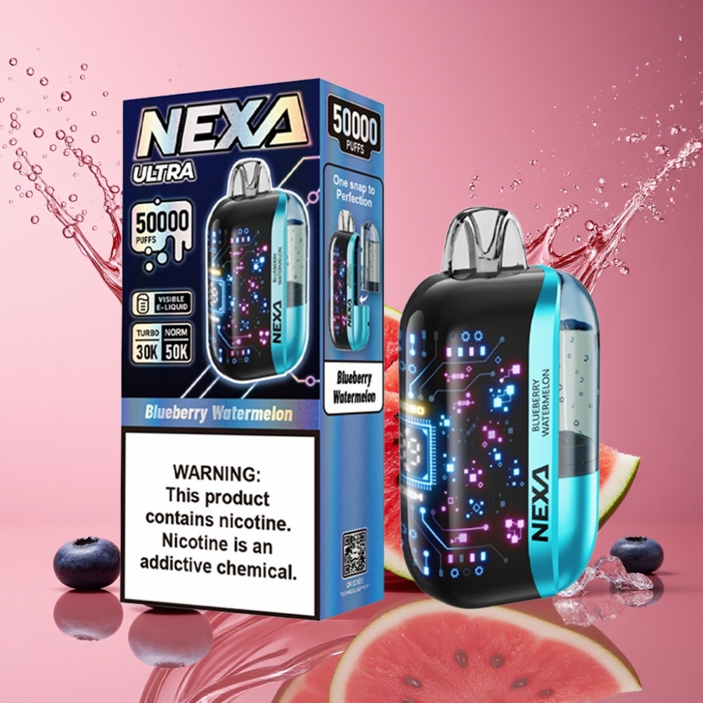 Suomi tukku NEXA Ultra 50K Disposable Vape 20ml 50000 Puffs 5% Nikotiini Mustikka-Arbuusi