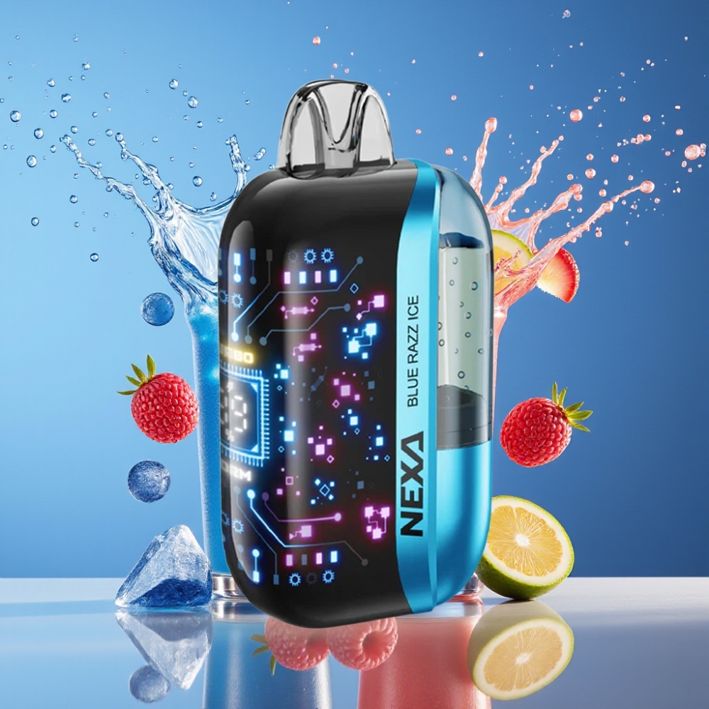 Suomi tukku NEXA Ultra 50K Disposable Vape 20ml 5% 50000 Puffs Sininen Vadelma Jää 0.9ohm Dual Mesh Type-C
