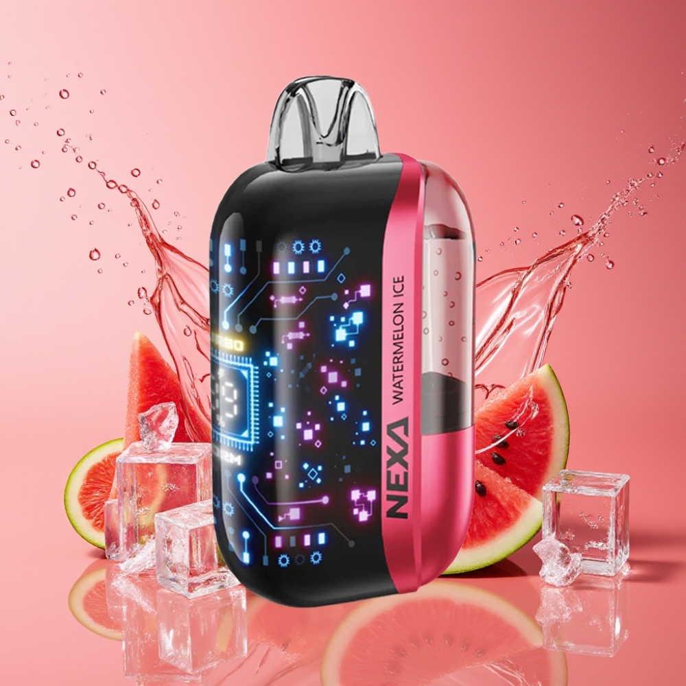 Suomi tukku NEXA Ultra 50K Disposable Vape 20ml/800mAh 50000 Puffs 5% Nikotiinia Vesimeloni-Jää 0.9ohm Dual Mesh Type-C