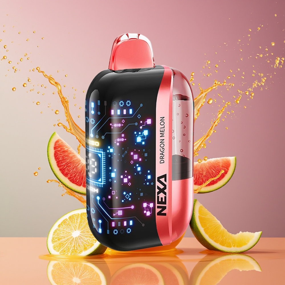 Suomi tukku NEXA Ultra 50K Disposable Vape 20ml/800mAh 5% Nikotiini Lohikäärme Meloni 0.9ohm Dual Mesh Type-C