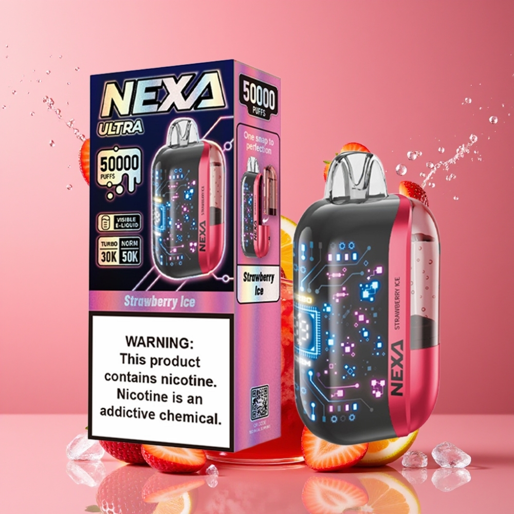 Suomi tukku NEXA Ultra 50K Disposable Vape Mansikkajää 20ml 800mAh 50000 Puffs 5% Nikotiinia