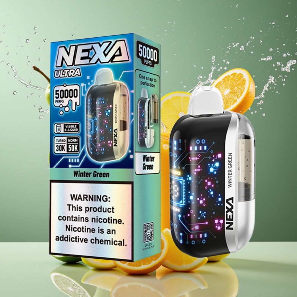 Suomi tukku NEXA Ultra 50K Disposable Vape Talviviher 20ml 5% 50000 Puffs 800mAh Type-C