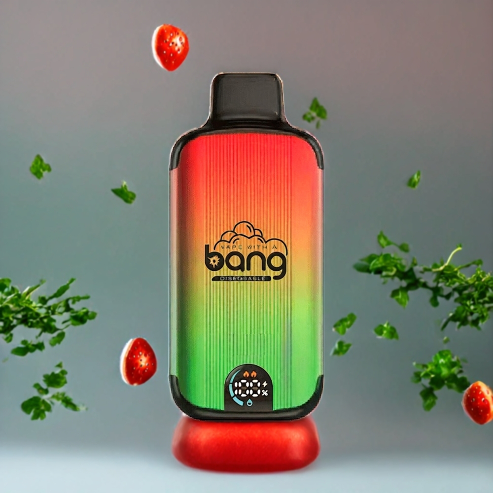Suomi tukku Bang 20000 Puffs Disposable Vape Mansikka-Arbuusi, 13400 Battery, Type-C Charging, Dual Mesh Coil, Smart Screen, 0%-5% Nikotiinia
