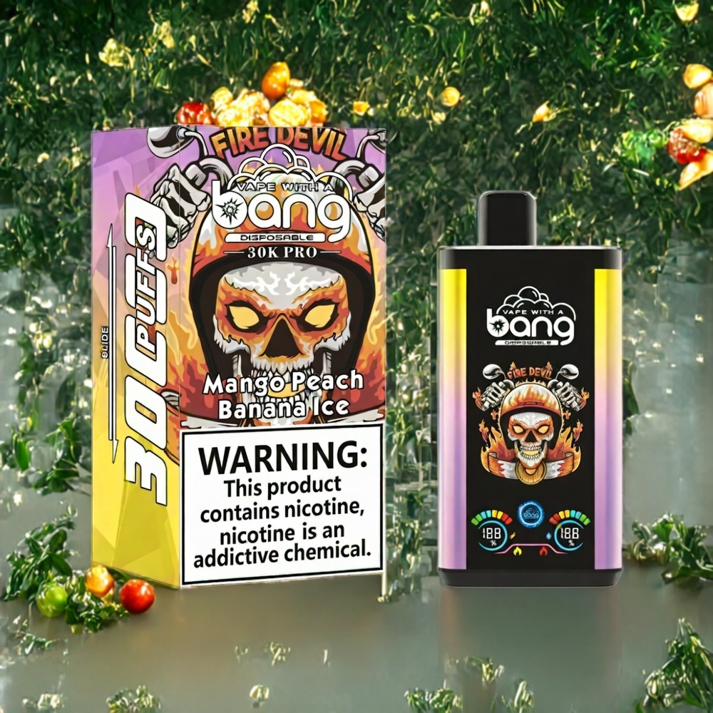 Suomi tukku Bang 30K Pro 30000 Puffs 36ml 550mAh 0%-5% Nikotiinia Dual-Maku Mango-Persikka & Banaani-Jää Disposable Vape