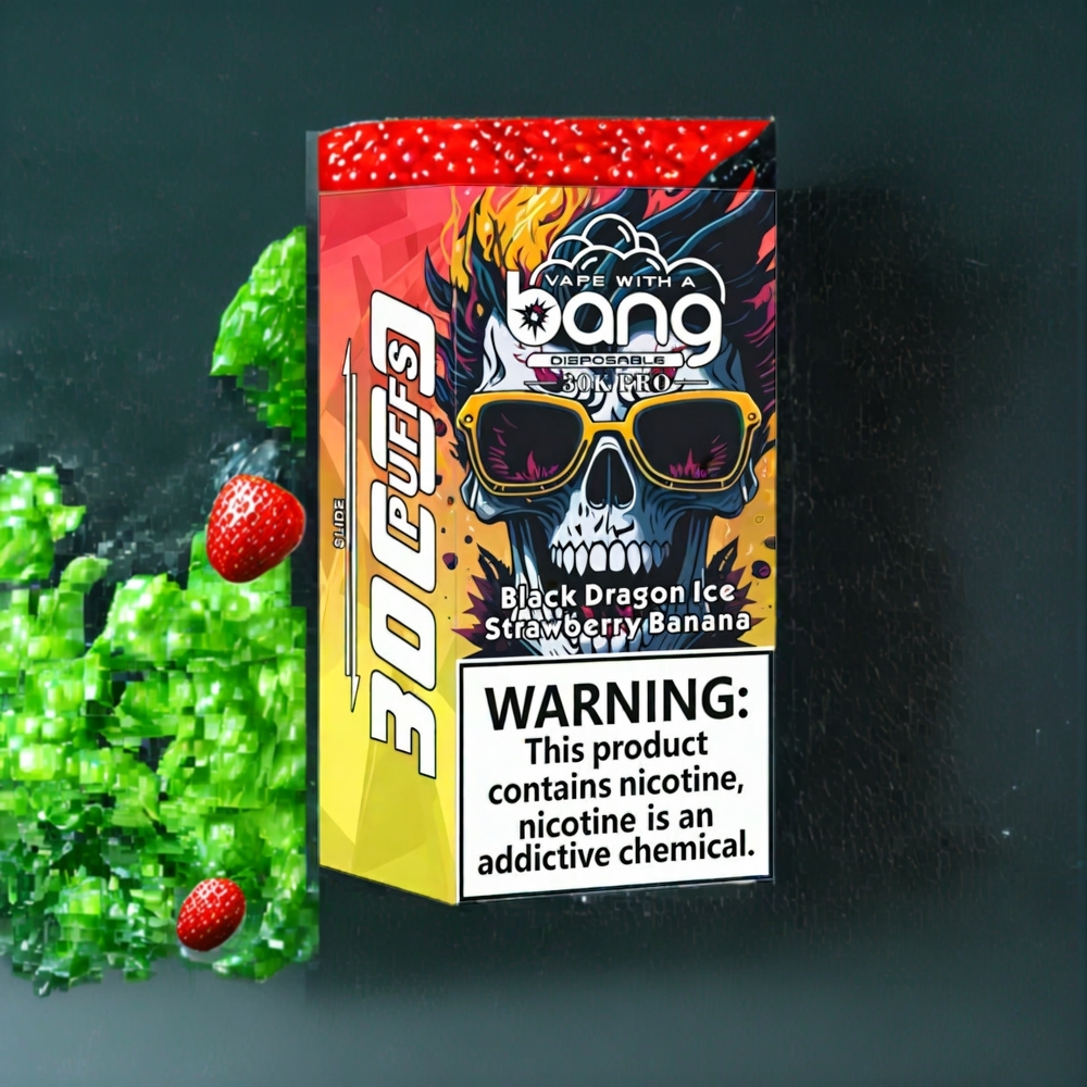 Suomi tukku Bang 30K Pro 30000 Puffs 36ml 550mAh Disposable Vape Musta Lohikäärme Jää & Mansikka-Banaani Dual-Flavor System