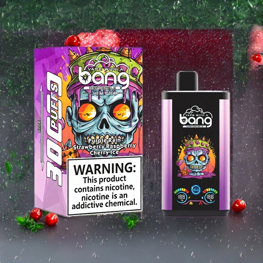 Suomi tukku Bang 30K Pro 30000 Puffs 36ml 550mAh Disposable Vape Purppurasade & Mansikka-Vadelma-Kirsikka Jää