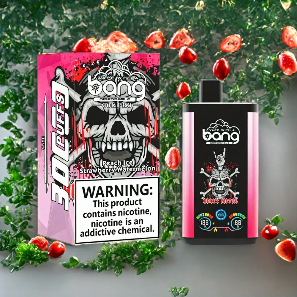 Suomi tukku Bang 30K Pro 30000 Puffs 36ml 550mAh Kaksoismaku - Persikka-Jää & Mansikka-Vesimeloni