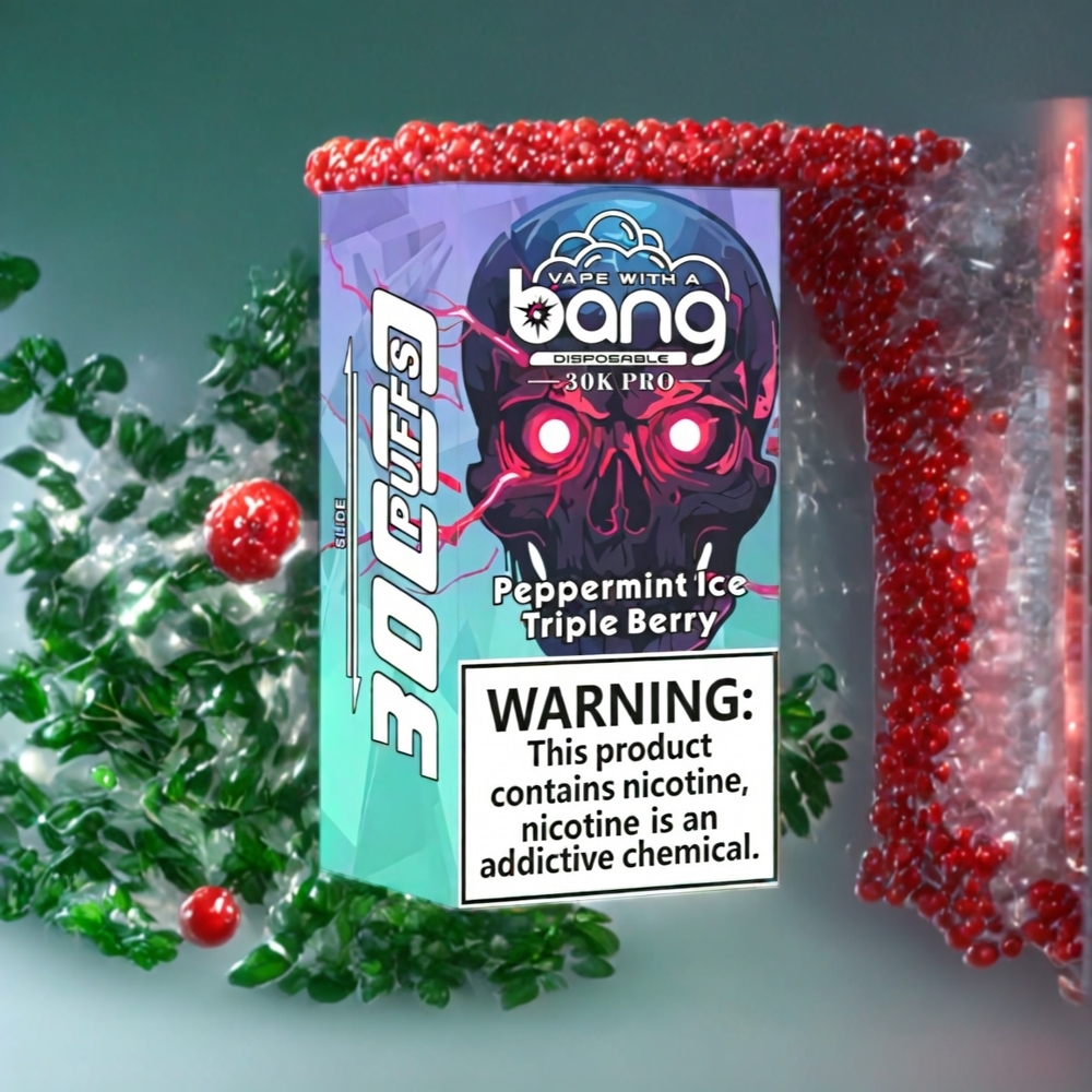 Suomi tukku Bang 30K Pro 30000 Puffs 36ml 550mAh Kertakäyttö Vape Piparminttu Jää & Kolmen Marjan Maku Dual-Flavor System
