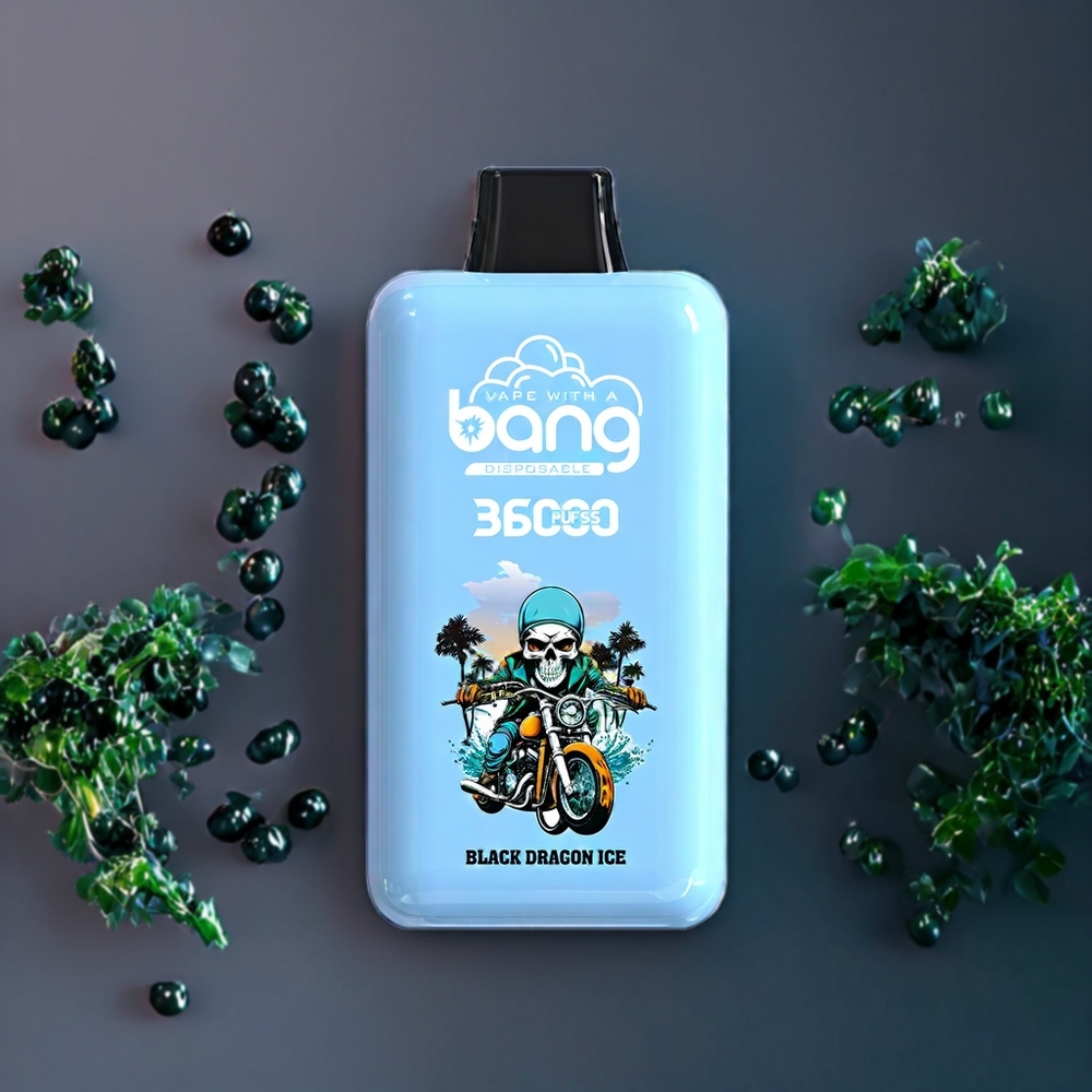 Suomi tukku Bang 36000 Power Disposable Vape Musta Lohikäärme Jää 36ml 36000 puffs 5% Nikotiinia 850mAh