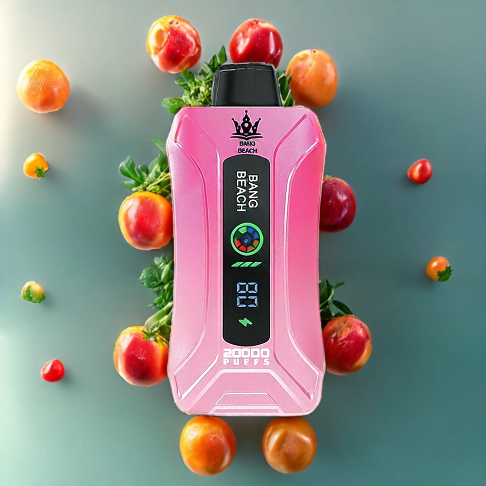 Suomi tukku Bang Beach 20000 Puffs Disposable Vape Persikka-Jää 35ml 650mAh Älykkääällä Näytöllä
