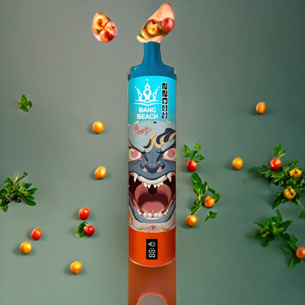 Suomi tukku Bang Beach 22000 Puffs 36ml 650mAh Disposable Vape Persikka Mango 0%/2%/3%/5% Nikotiinia