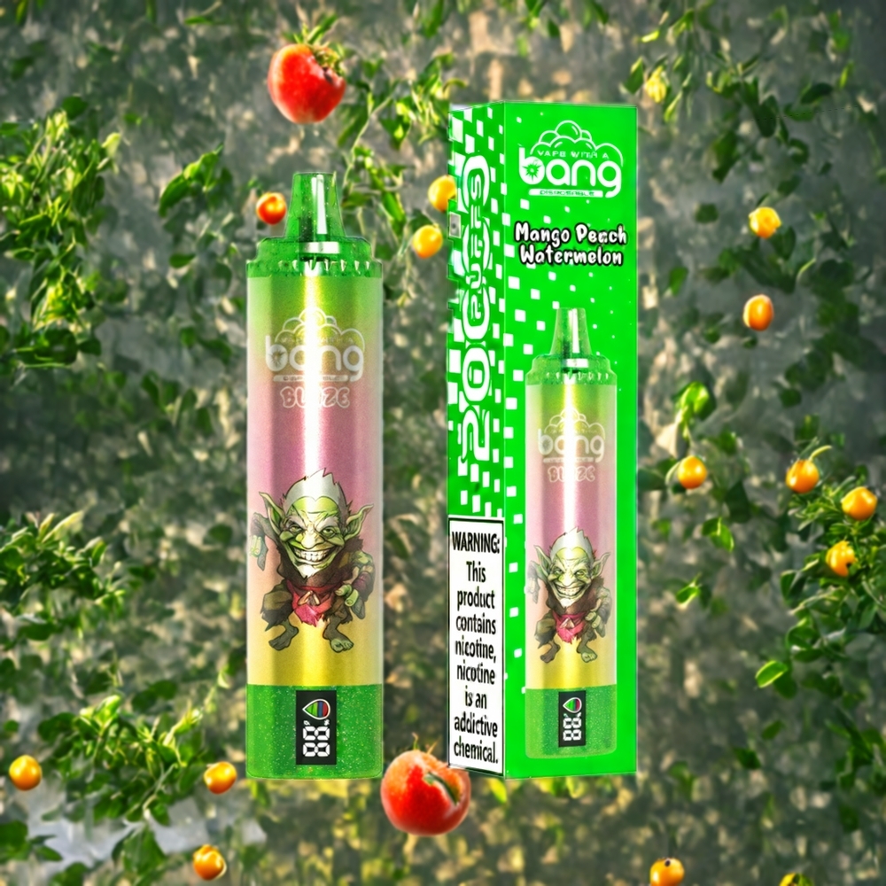 Suomi tukku Bang Blaze Tornado 20000 Puffs Disposable Vape Mango-Persikka-Vesimeloni, Type-C Lataus, Säädettävä Ilmanvirtaus, 0-5% Nikotiinia