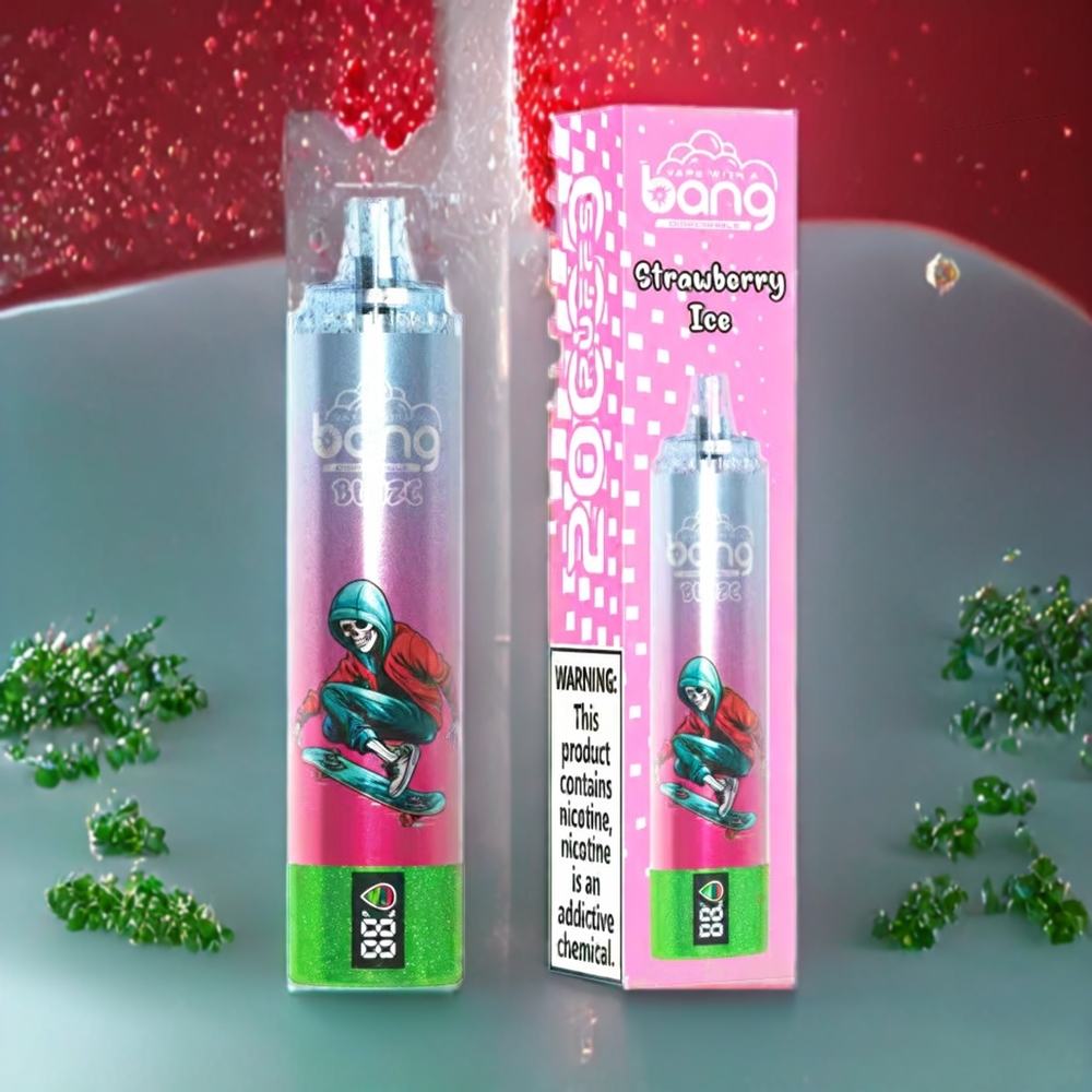 Suomi tukku Bang Blaze Tornado 20000 Puffs Disposable Vape Mansikkajää Type-C Lataus, Säädettävä Ilmanvirtaus, 0-5% Nikotiinia