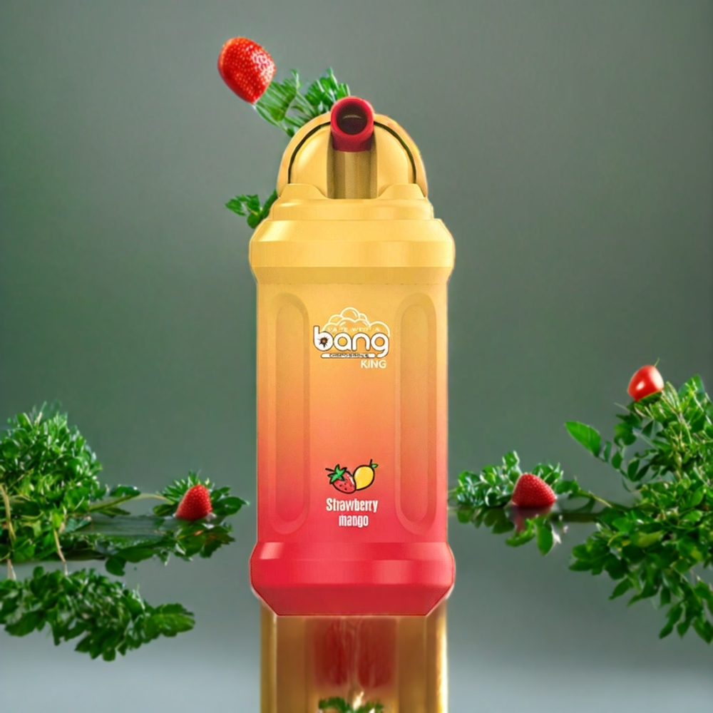 Suomi tukku Bang King 12000 Puffs 23ml 650mAh 0-5% Nikotiini Mansikka-Mango Häviökertakäyttö Vape