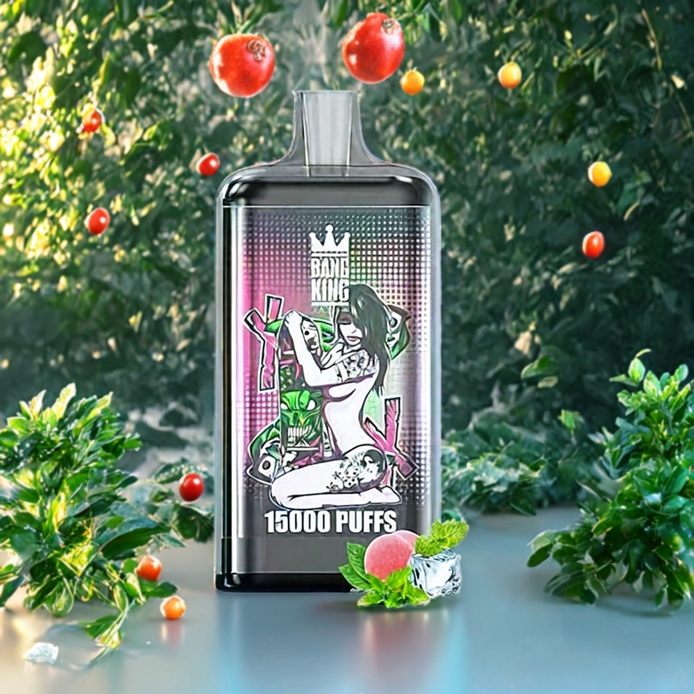Suomi tukku Bang King 15000 Puffs Disposable Vape Rauhanjää, 21ml, 0%-5% Nikotiinia, Värikäs design