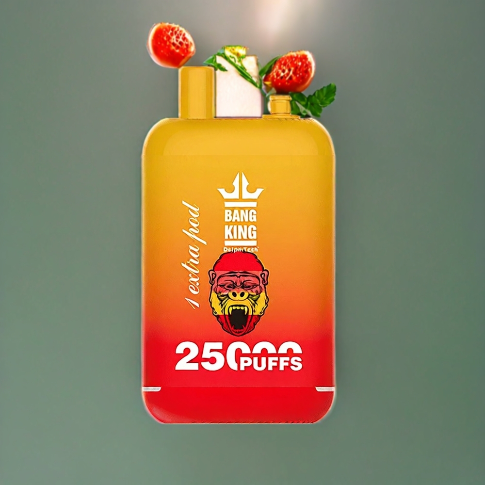 Suomi tukku Bang King 25000 Puffs 46ml Mango-Mansikka 650 mAh Type-C -kaksoispodijärjestelmä