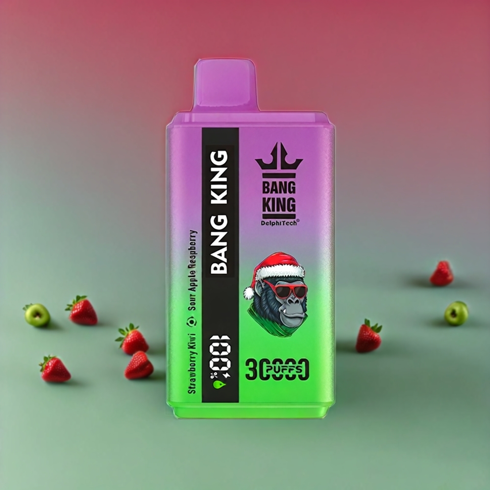 Suomi tukku Bang King 30000 Puffs 36ml 550mAh Type-C Disposable Vape Mansikka-Kiivi-Hapan Omena-Vadelma