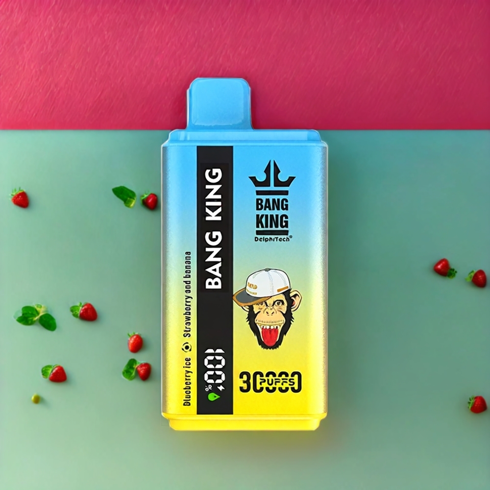 Suomi tukku Bang King 30000 Puffs Disposable Vape 36ml 550mAh Mustikka-Jää Mansikka ja Banaani
