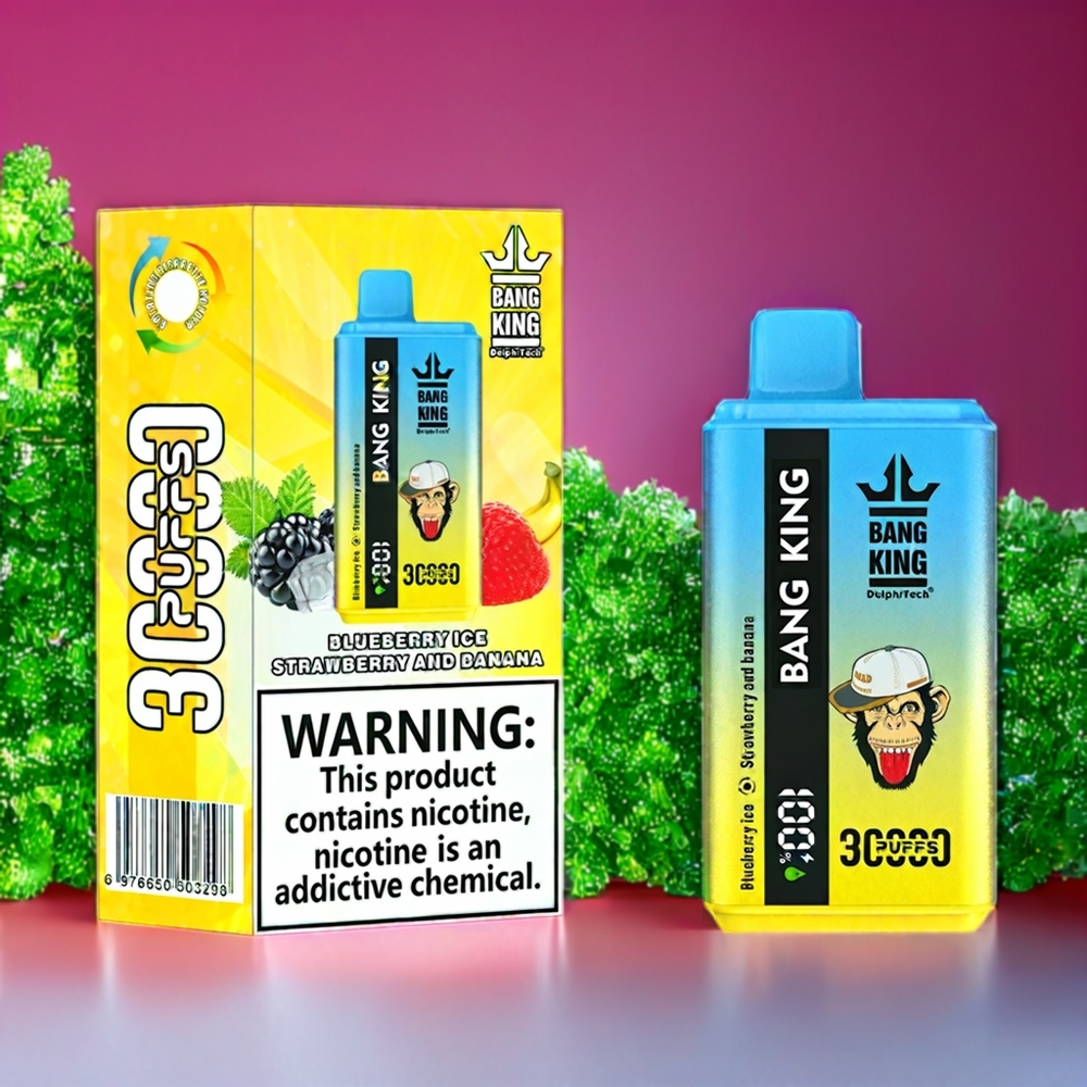 Suomi tukku Bang King 30000 Puffs Disposable Vape 36ml 550mAh Mustikka-Jää Mansikka ja Banaani