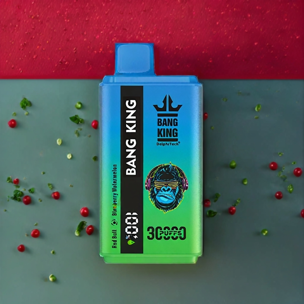 Suomi tukku Bang King 30000 Puffs Disposable Vape Punainen Härkä Mustikka Vesimeloni 36ml 550mAh Type-C