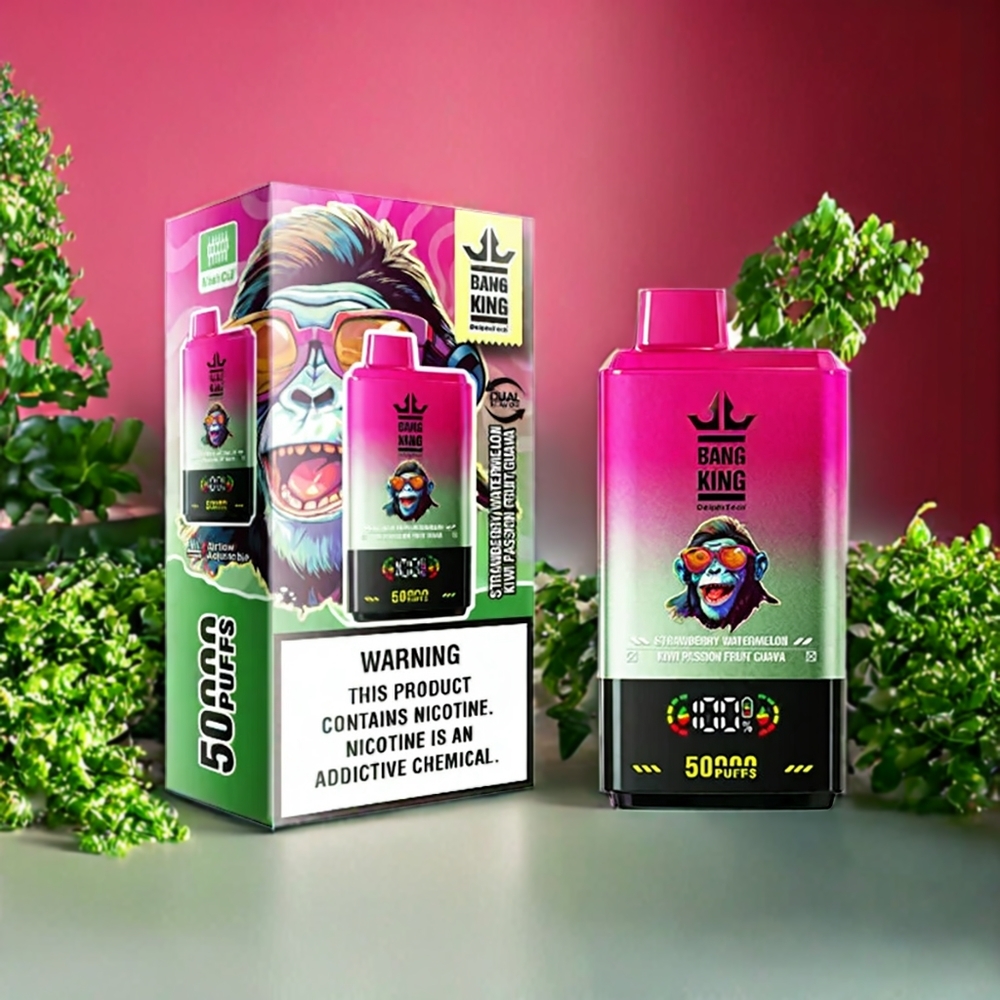 Suomi tukku Bang King 50000 Disposable Vape 50ml 850mAh Mansikka-Watermelon-Kiivi-Passionhedelmä-Guava
