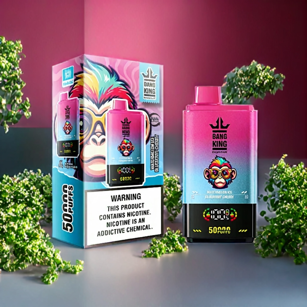 Suomi tukku Bang King 50000 Disposable Vape 50ml Vesimeloni Mustikka Kirsikka 850mAh Type-C