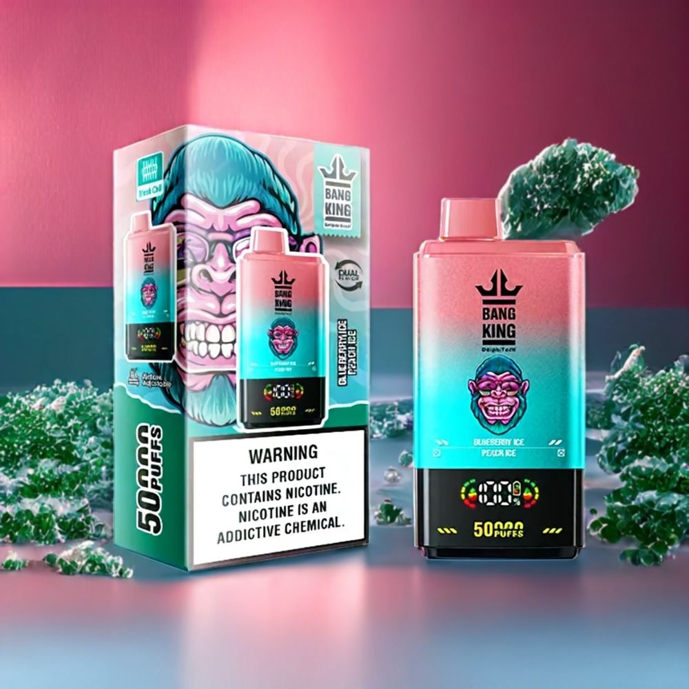 Suomi tukku Bang King 50000 Disposable Vape Mustikka-Jää Persikka-Jää 50ml 850mAh Type-C