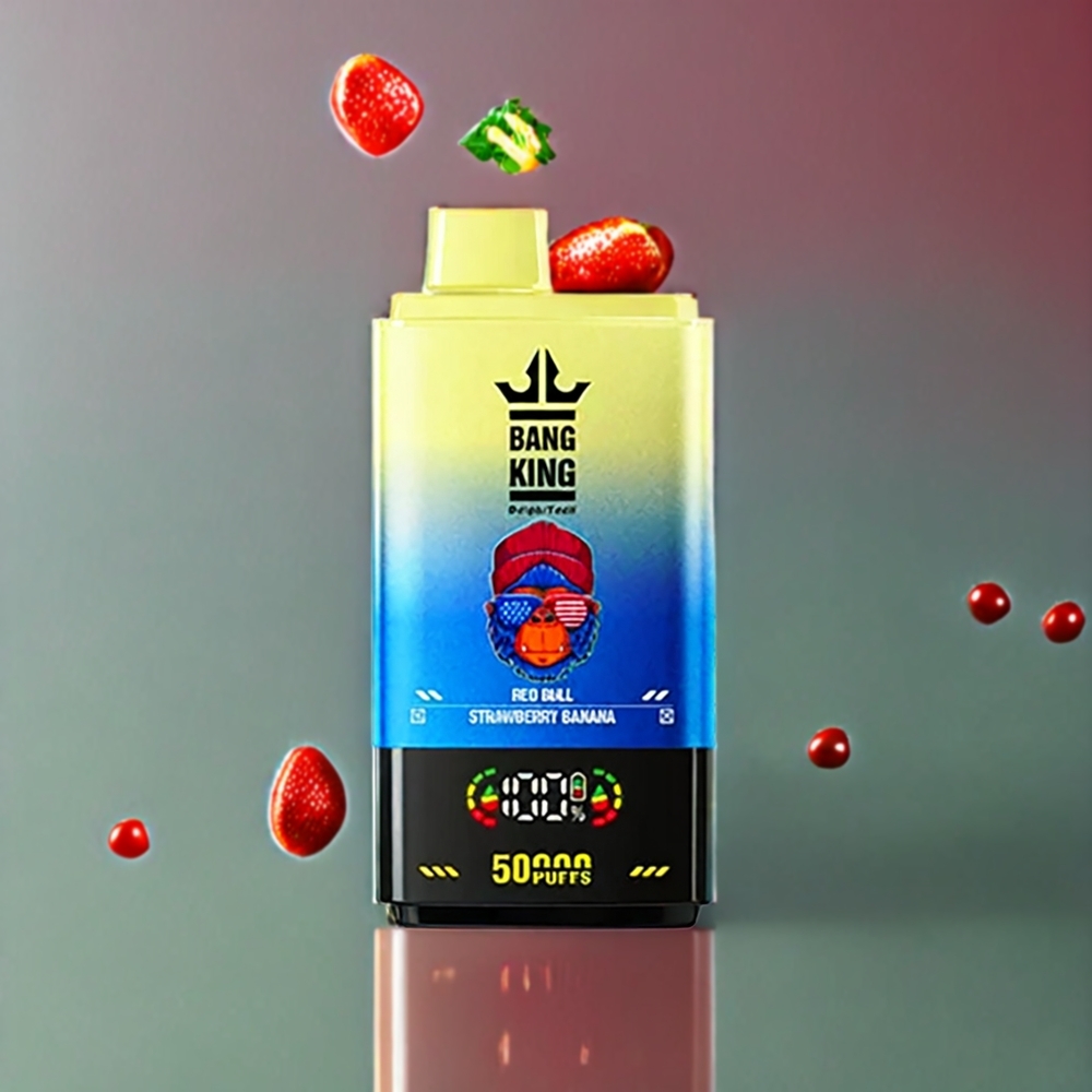 Suomi tukku Bang King 50000 Disposable Vape Punainen Härkä Mansikka-Banaani – 50ml, 850mAh, Type-C