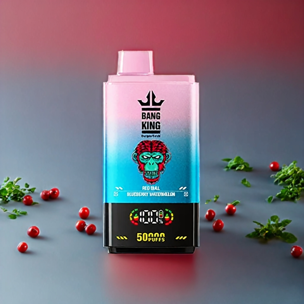 Suomi tukku Bang King 50000 Disposable Vape Punainen Härkä Mustikka-Vesimeloni 50ml 850mAh Type-C