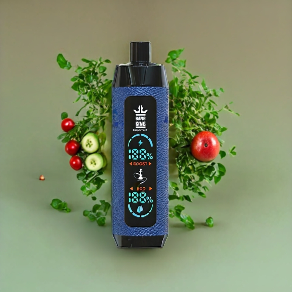 Bang King Shisha 25000 Puffs Suomi tukku - 30ml, 650mAh, Type-C, 0.6 Ohm Mesh - Vesimeloni-Hunajameloni-Passionhedelmä