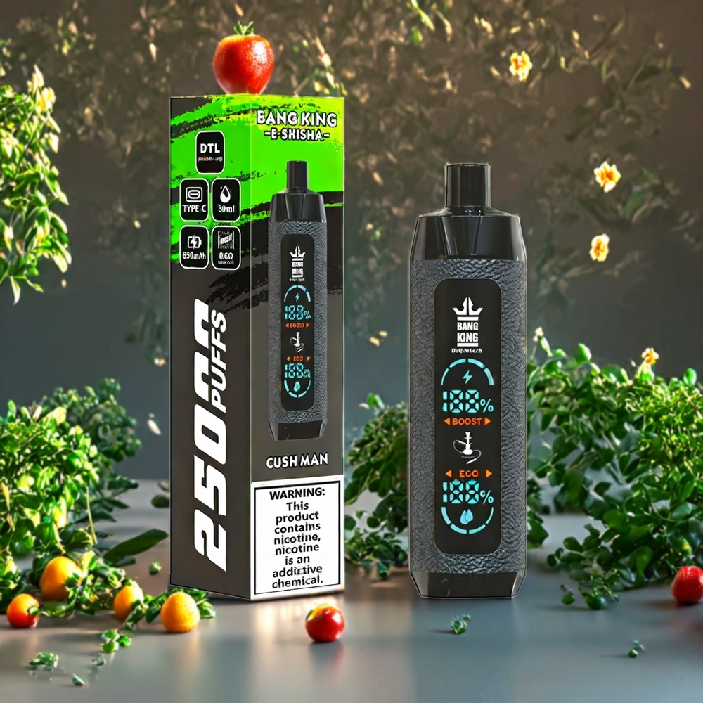 Suomi tukku Bang King Shisha 25000 Puffs 30ml 650 mAh 0.6 Ohm Mesh Type-C 0%-5% Disposable Vape Cush Man