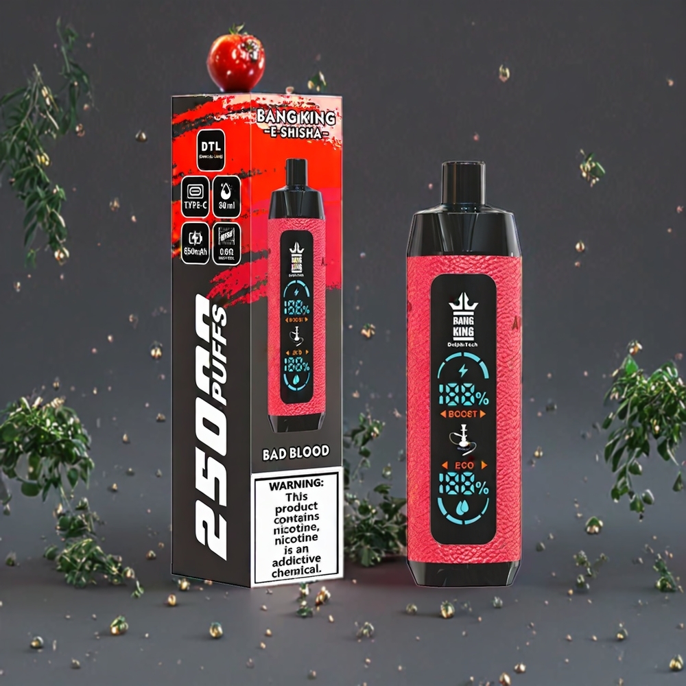 Suomi tukku Bang King Shisha 25000 Puffs 30ml 650 mAh 0.6 Ohm Type-C - Bad Blood