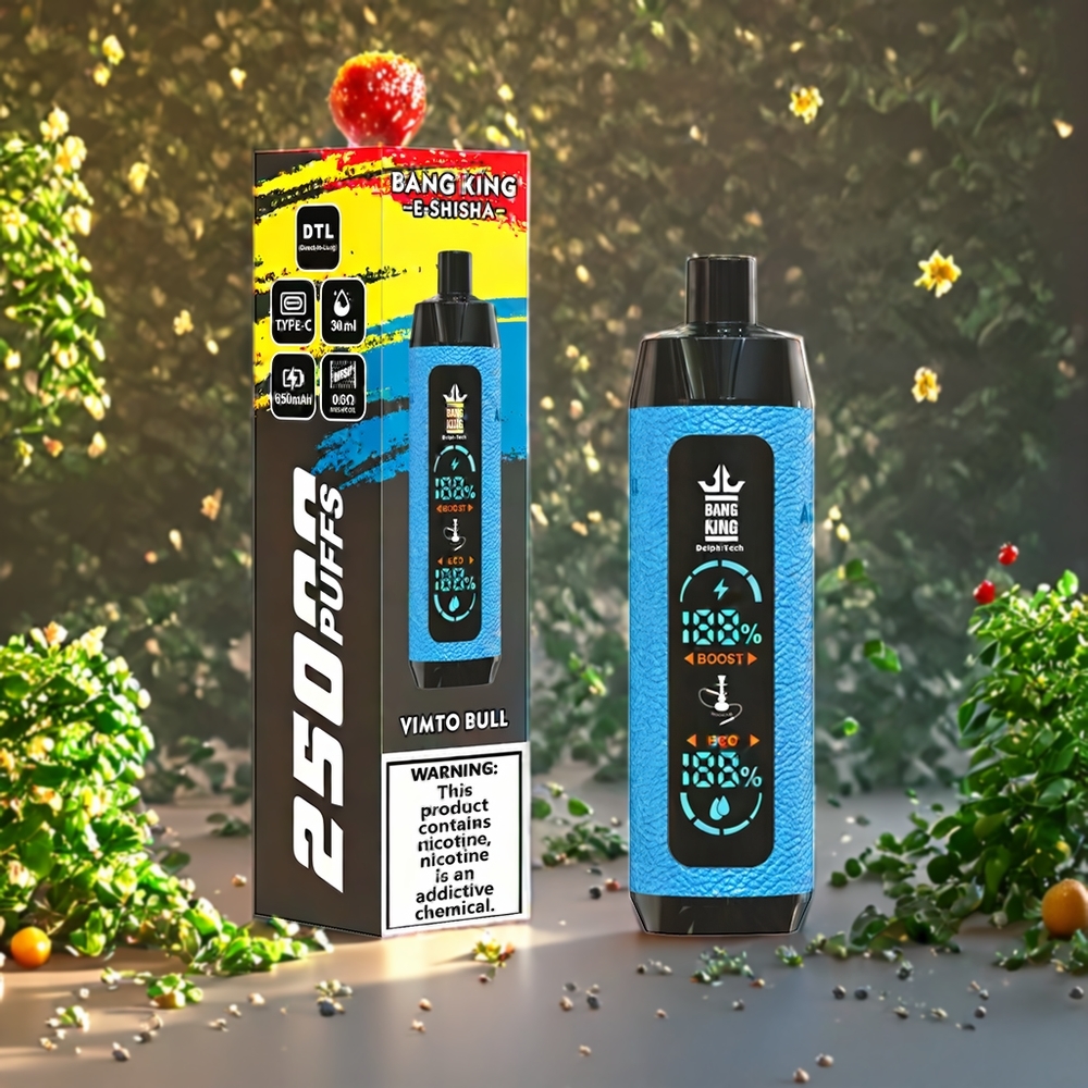 Suomi tukku Bang King Shisha 25000 Puffs 30ml 650 mAh 0.6 Ohm Type-C Vimto Härkä