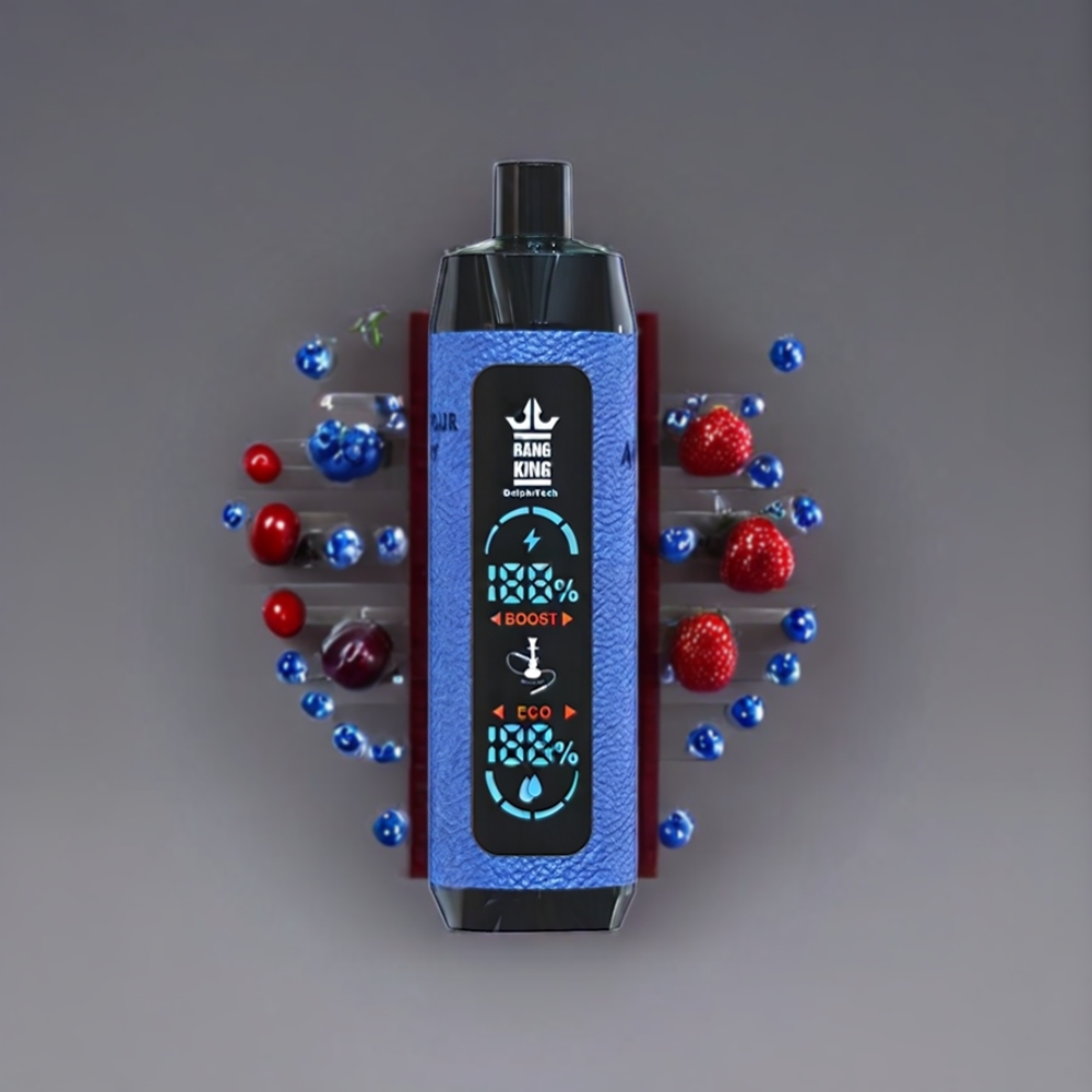 Suomi tukku Bang King Shisha 25000 Puffs 30ml 650mAh Type-C Mustikka-Hapan Vadelma Disposable Vape