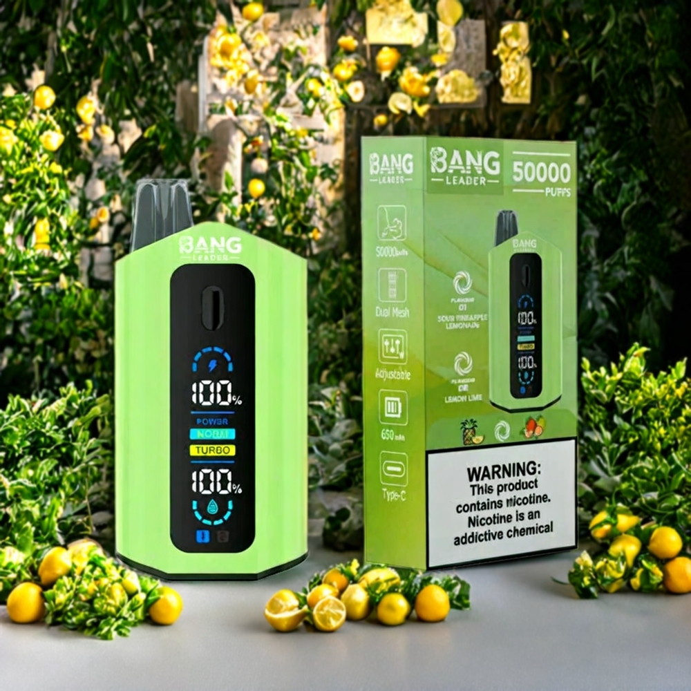 Suomi tukku Bang Leader 50000 Puffs Disposable Vape 13400mAh/36ml Kirpeä Ananas Lemonade Sitruuna Lime