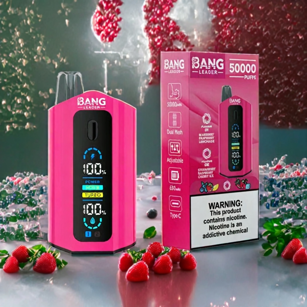 Suomi tukku Bang Leader 50000 Puffs Disposable Vape 13400mAh Type-C Sininen Vadelma Mansikkalimonadi Kirsjajää