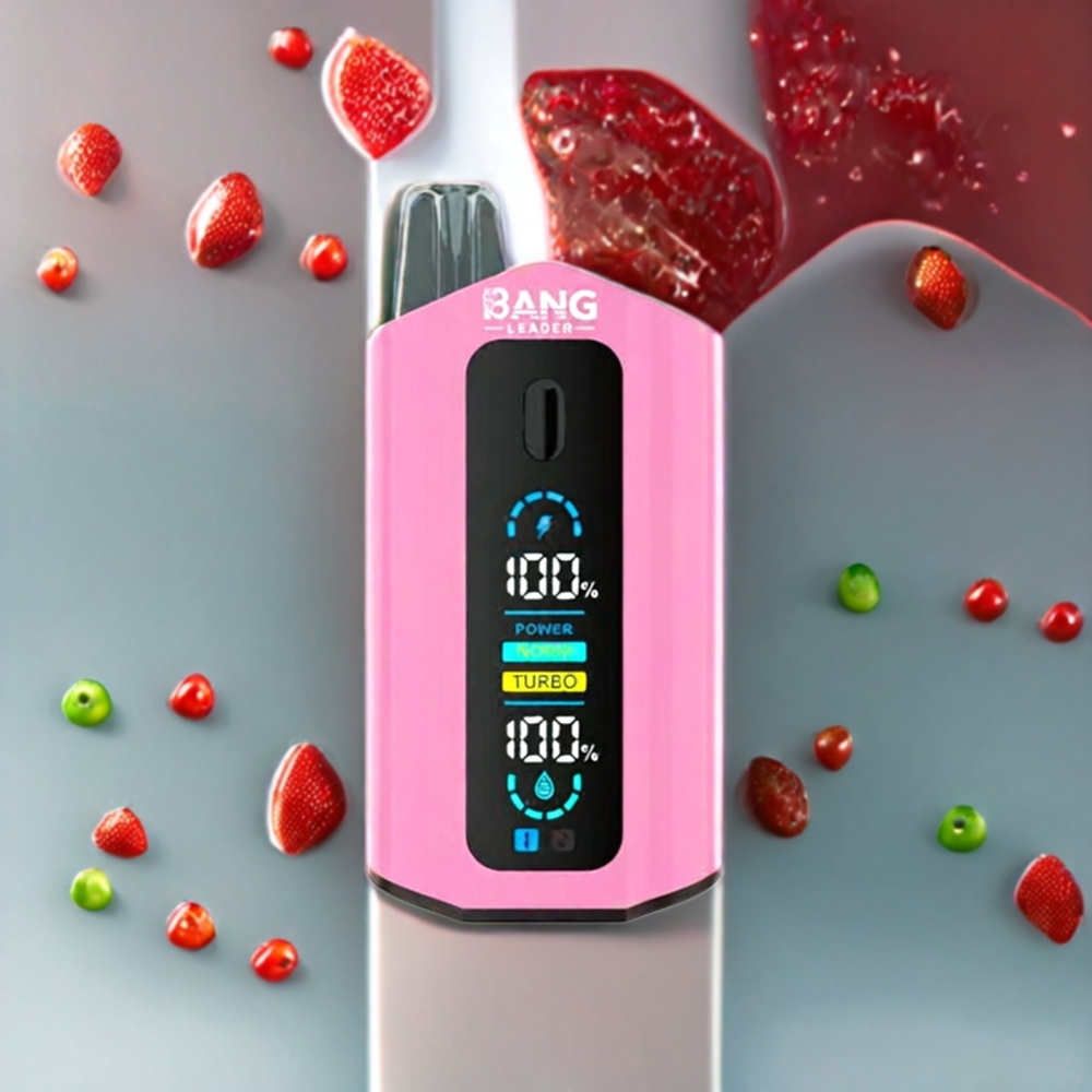 Suomi tukku Bang Leader 50000 Puffs Disposable Vape Mansikka-Kiivi Mansikka-Jää 36ml 13400mAh Type-C