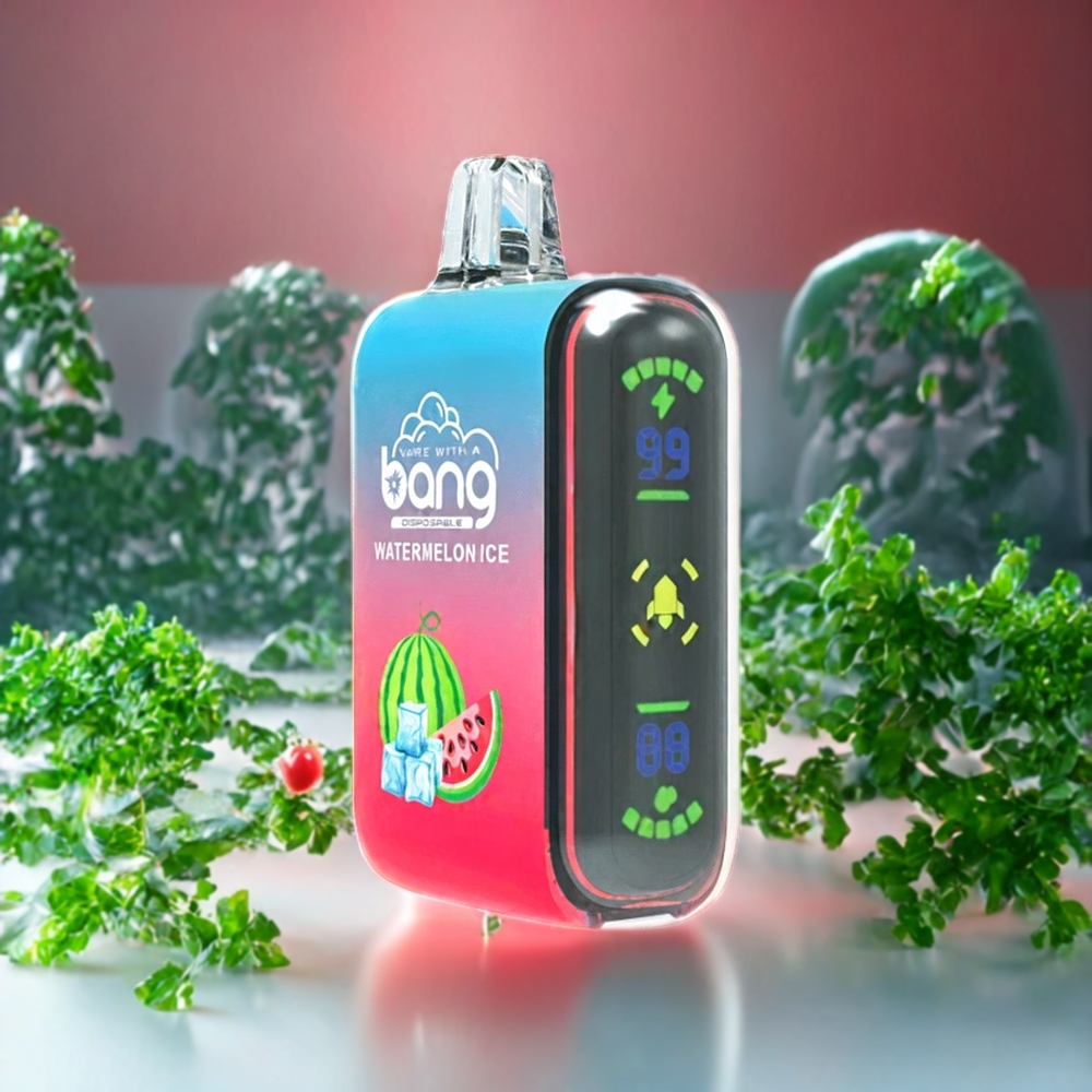 Suomi tukku Bang Rocket 18000 Puffs Disposable Vape Vesimeloni-Jää – 26ml, Nikotiini 0-5%, 650mAh