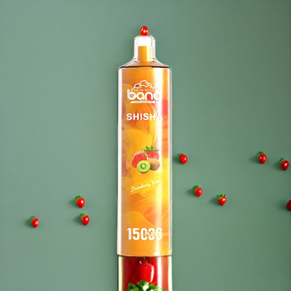 Suomi tukku Bang Shisha 15000 Puffs Disposable Vape Mansikka-Kiivi 23ml E-liquid Type-C Charging 600mAh Battery