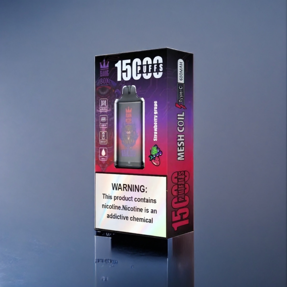 Suomi tukku Bang Box 15000 Puffs Mansikka Viinirypäle 23ml 0%/2%/3%/5% 650mAh Type-C 1 laatikko 10 kpl