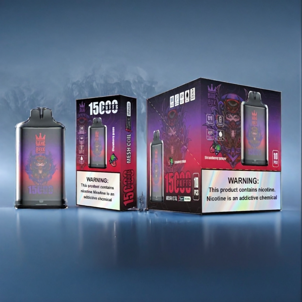 Suomi tukku Bang Box 15000 Puffs Mansikka Viinirypäle 23ml 0%/2%/3%/5% 650mAh Type-C 1 laatikko 10 kpl