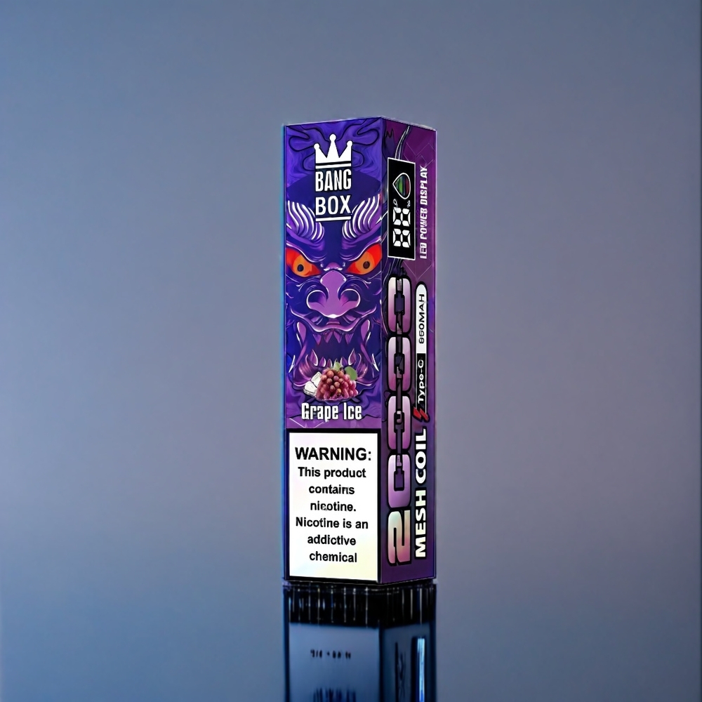 Suomi Tukku Bang Box 20000 Puffs 35ml 850mAh Mesh Coil Vape Viinijää (Grape Ice)
