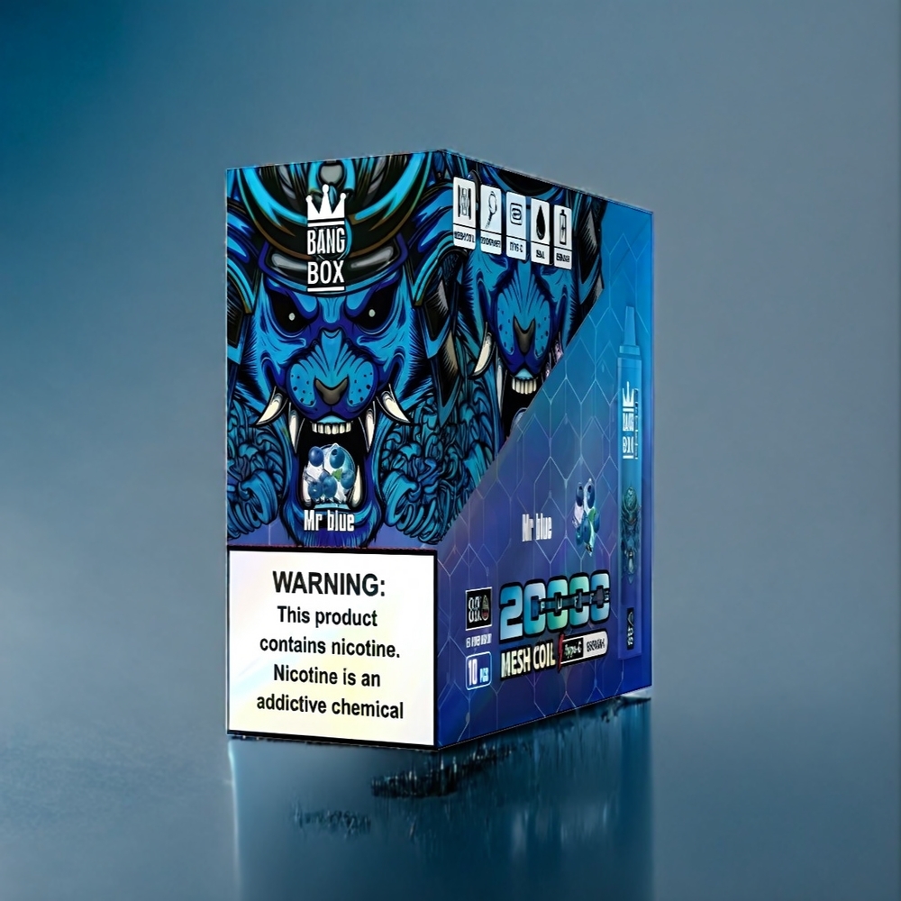 Suomi tukku Bang Box 20000 Puffs 35ml 12 Flavors 850mah Mesh Coil Vape Mr Blue